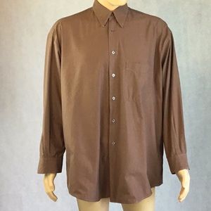 Zegna soft cotton shirt men’s small 42/16.5 brown